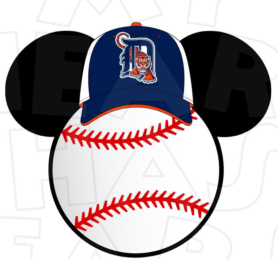 900x838 Detroit Tigers Baseball With Mickey Mouse Instant Download Digital