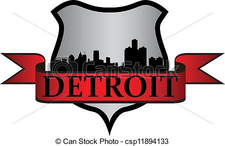 450x292 City Of Detroit Crest With High Rise Buildings Skyline Vectors