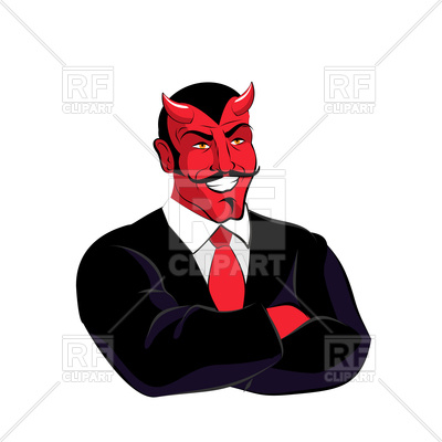 400x400 Devil Businessman In Black Suit Royalty Free Vector Clip Art Image