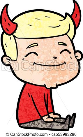 285x470 Happy Cartoon Man With Devil Horns Vector