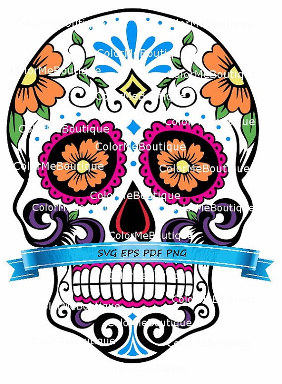 570x775 Dia De Los Muertos Skull Clipart