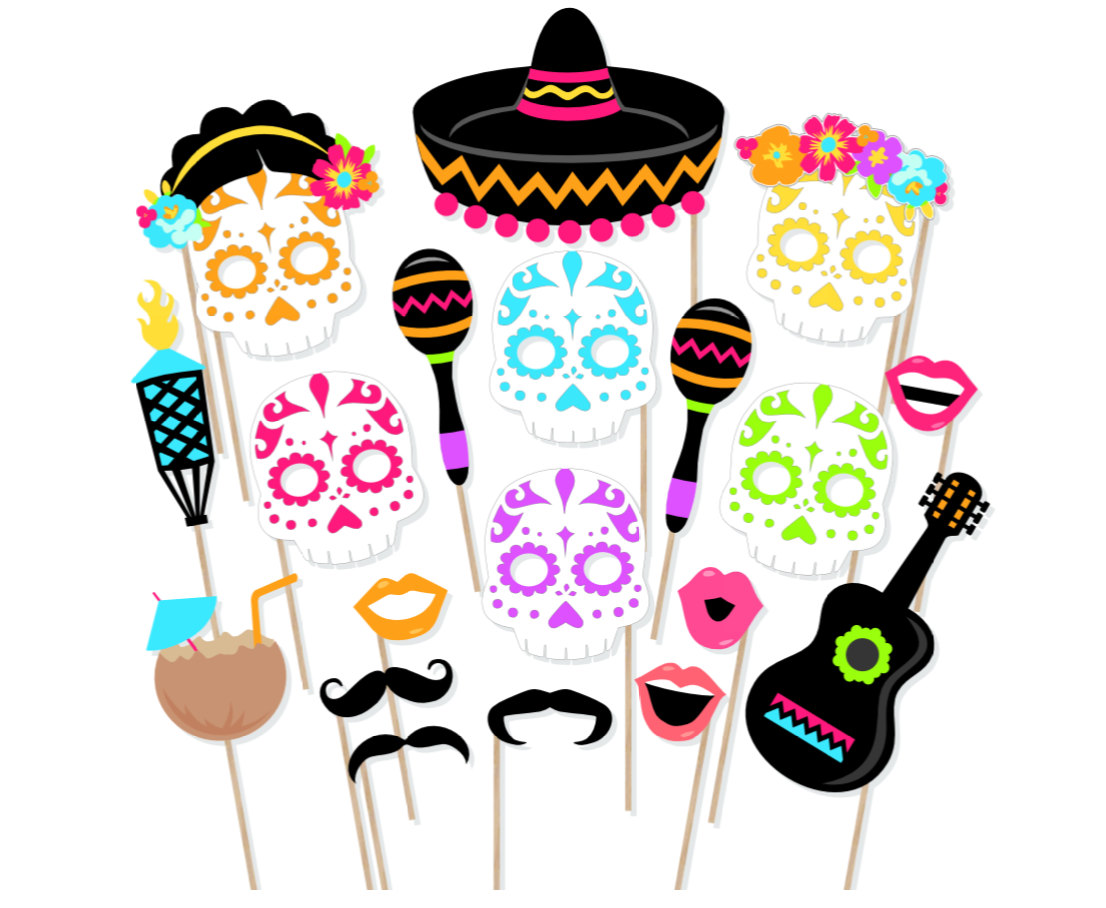 1106x908 Printable Day Of The Dead Photo Booth Props Dia De Los