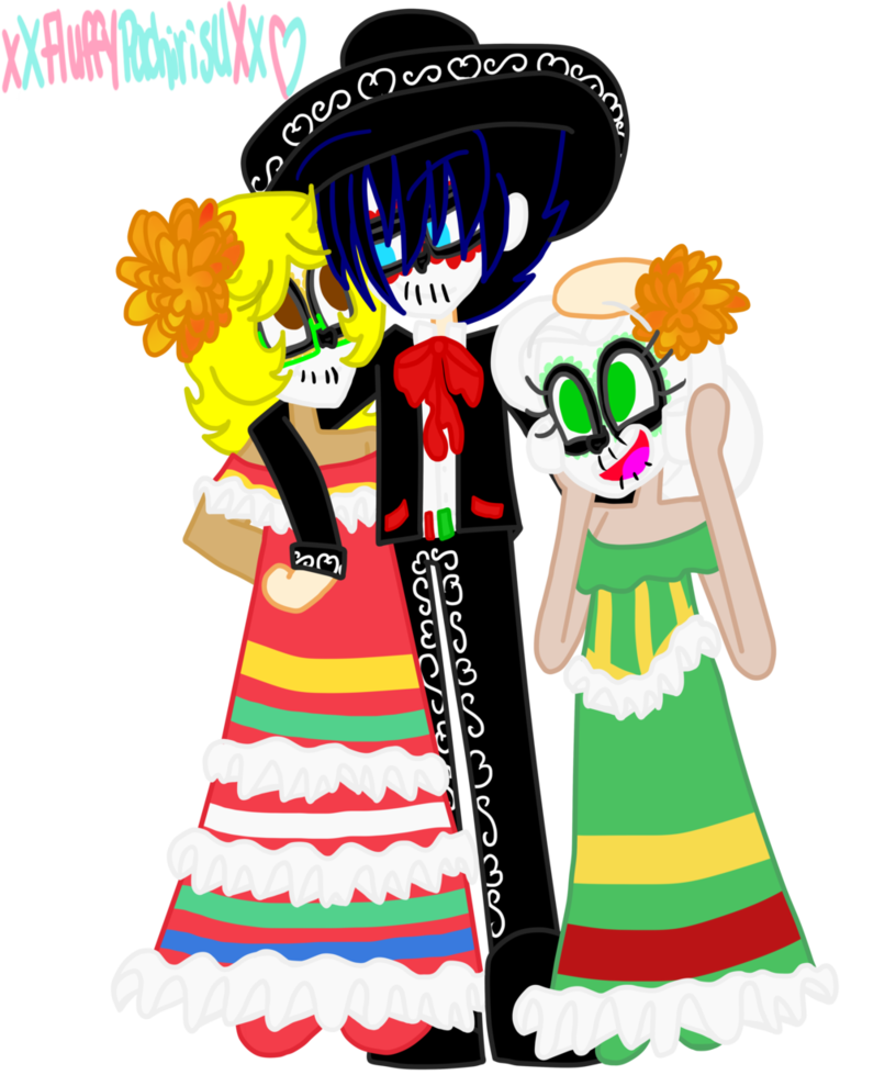 816x979 Dia De Los Muertos. Miguel, Yukio And Tyra By