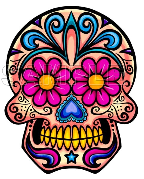 480x595 Day Of The Dead Iron Ons