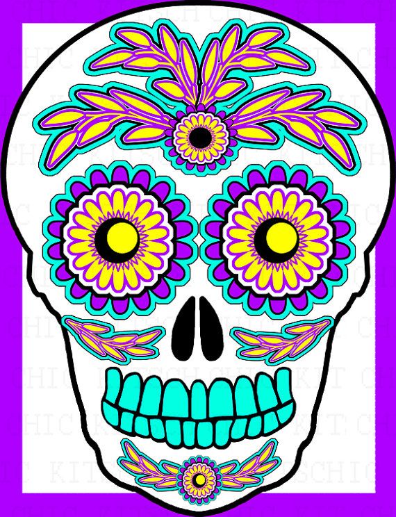 570x744 Sugar Skull Clipart Bright'60282