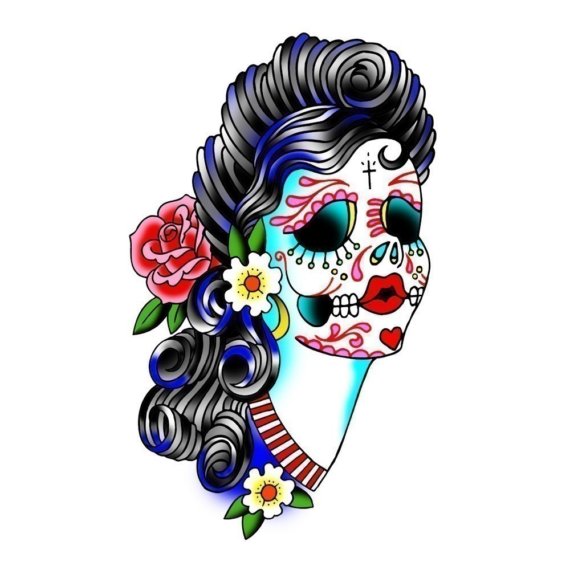 570x570 Sugar Skull Clipart Print