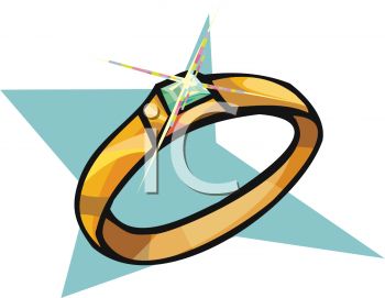 350x271 Picture Of A Gold Ring With A Shiny Diamond In A Vector Clip Art