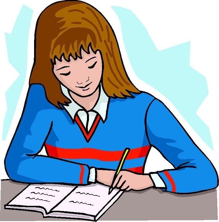 758x768 Girl Writing In Diary Clipart