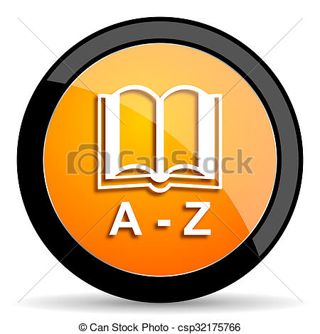 450x470 Dictionary Orange Icon Stock Illustration