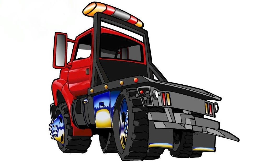 999x622 Cartoon Tow Truck
