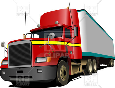 400x308 Red American Box Truck Royalty Free Vector Clip Art Image