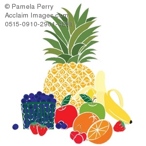 300x300 Clip Art Illustration Of Different Kinds Of Fruit