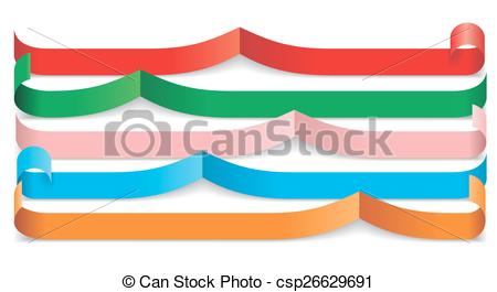 450x265 Set Of Different Paper Ribbons. Vector Illustration Eps Vectors
