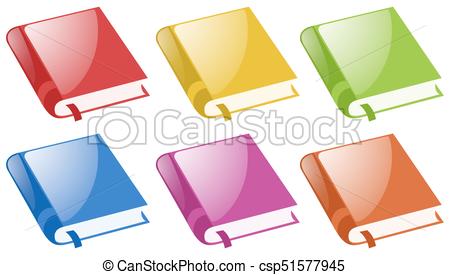 450x275 Books In Six Different Colors Illustration Eps Vector
