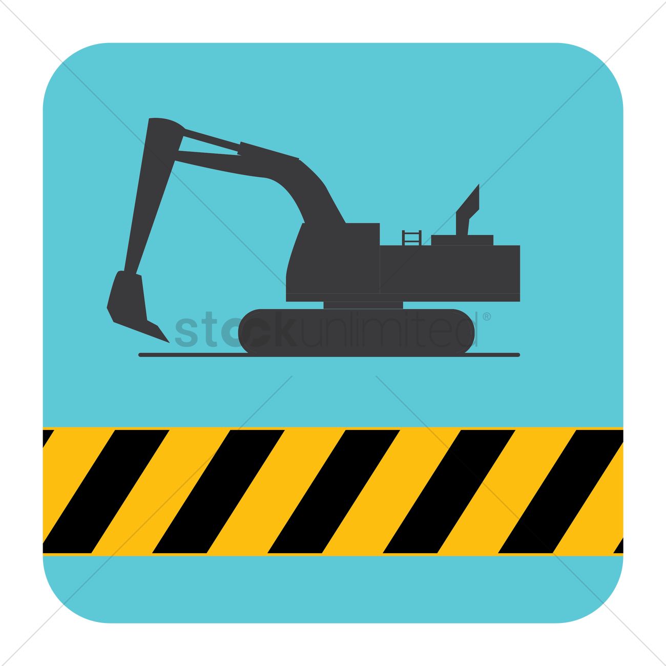 1300x1300 Excavator Vector Image