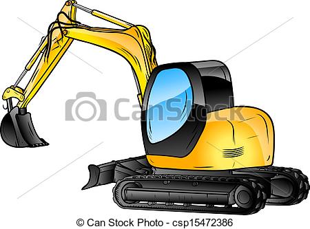 450x333 Excavator Isolated On The White Background Vector