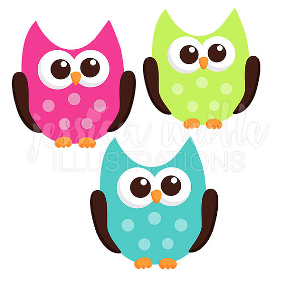 570x570 Owl Friend Cute Digital Clipart, Hot Pink And Teal Owl Clip Art