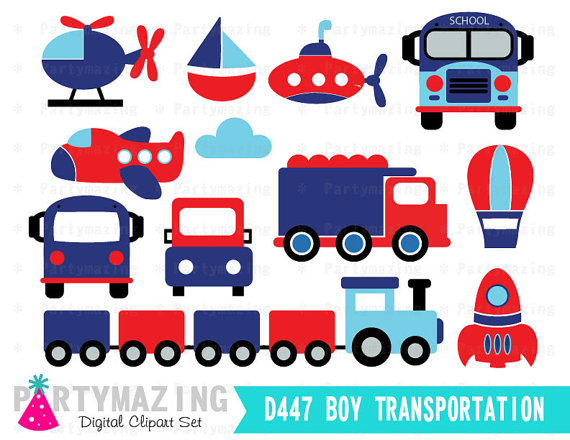 570x440 Transportation Clipart For Boys Blue Digital Clip Art Graphics