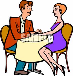 290x300 Royalty Free Clipart Image A Couple Holding Hands On A Date