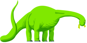 300x150 Green Colored Eating Dinosaur Clip Art