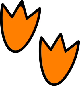 279x299 Orange Dino Footprints Clip Art