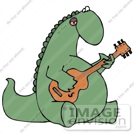 450x450 Cliprt Graphic Of Musical Green Dinosaur Singingnd Playing