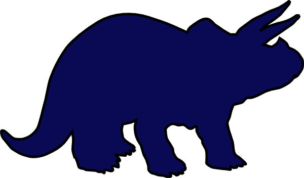 600x352 Triceratops Dinosaur Blue Clip Art