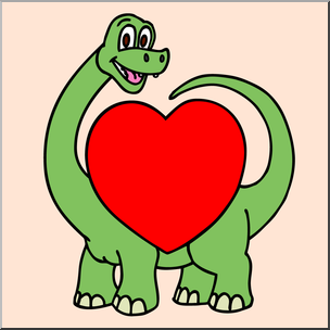 304x304 Clip Art Valentine Dinosaur Color I Abcteach