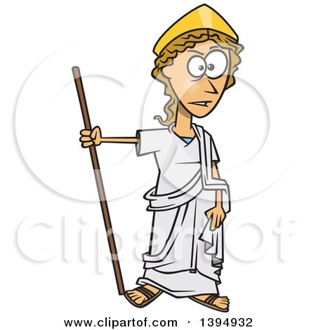 450x470 Clipart A Cartoon Greek God, Dionysus, Holding A Bunch