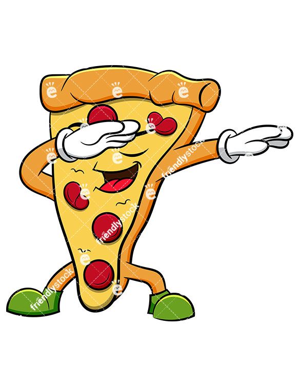585x755 Dabbing Pizza Slice Cartoon Vector Clipart
