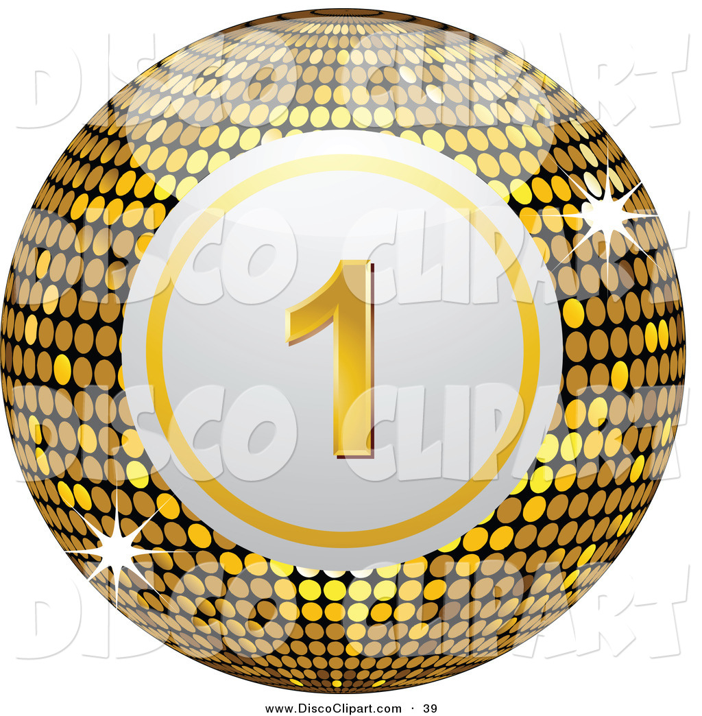 1024x1044 Vector Music Clip Art Of A Shiny Gold Number One Disco Bingo Ball