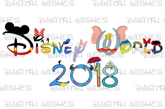 570x378 Disney World 2018 Word In Character Text Family Vacation