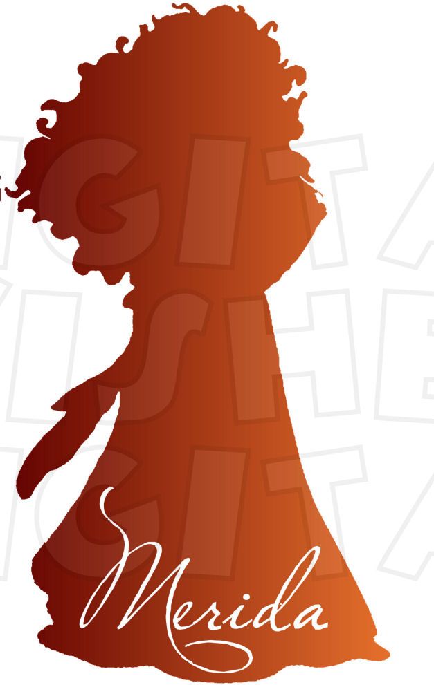 627x991 Merida From Brave Silhouette Instant Download Digital Clip Art