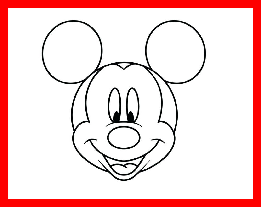 1090x866 The Best Template Mickey Mouse Head Printable Face Coloring Pages