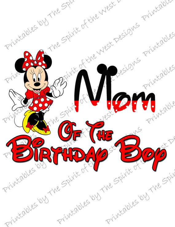 570x738 Mom Of The Birthday Boy Minnie Mouse Iron On Image Mouse Ears