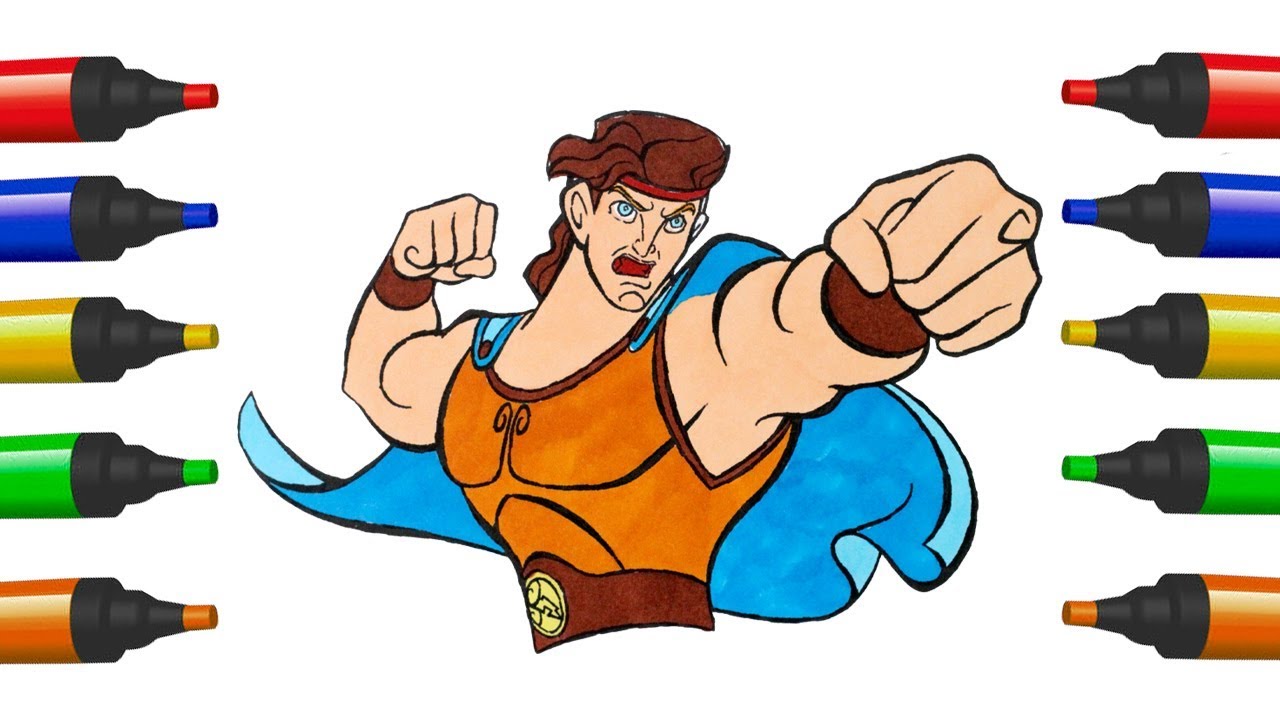 1280x720 How To Draw Hercules Disney For Kids Coloring Pages For Children