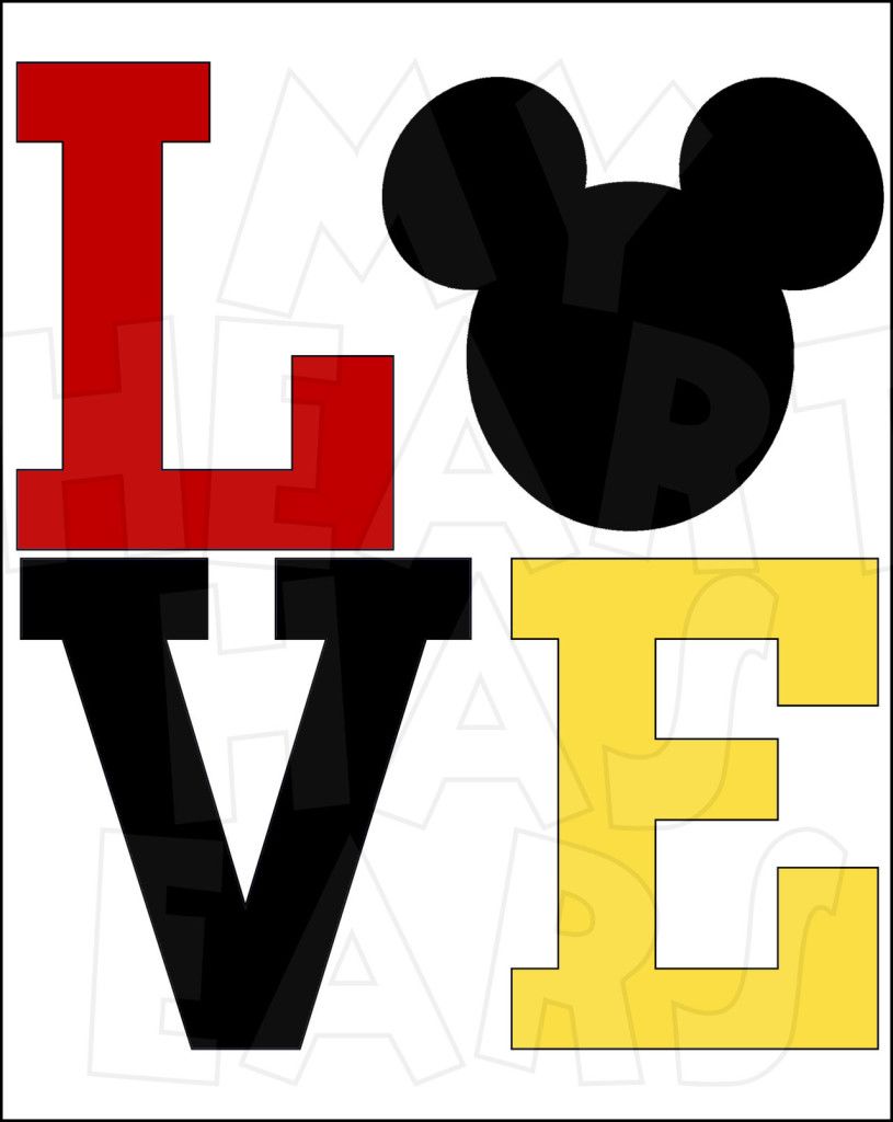 815x1024 Love With Mickey Mouse Instant Download Digital Clip Art My