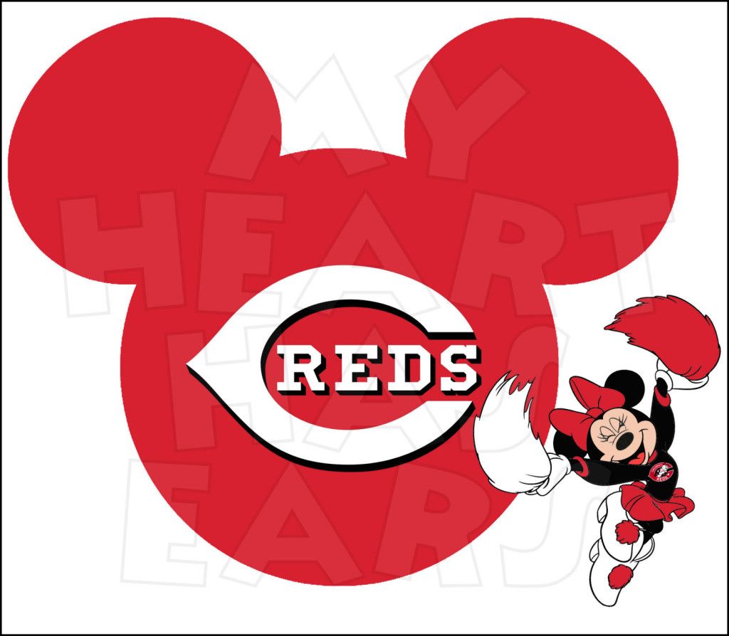 1024x894 Cincinnati Reds With Minnie Mouse Instant Download Digital Clip