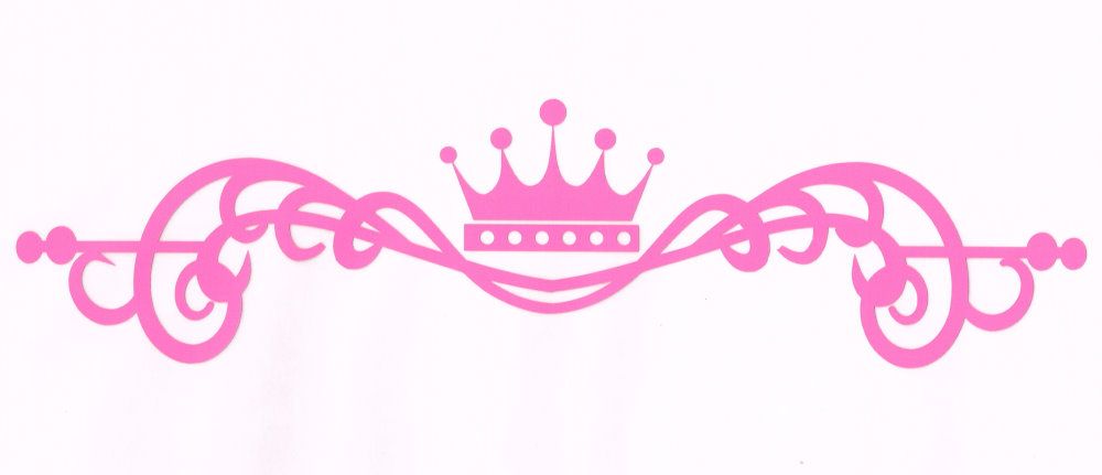 1000x431 Cute Princess Crown Car Decal Pink Girly Clipart