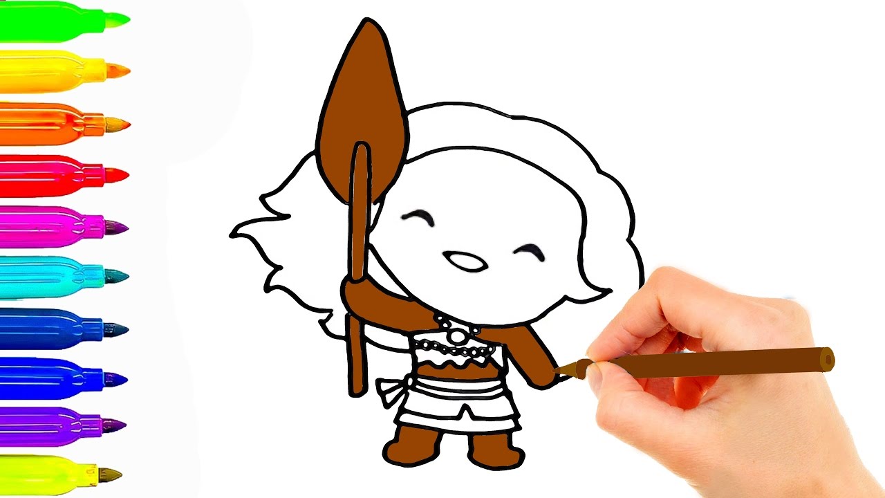 1280x720 How To Draw Disney Princess Moana Coloring Pages For Kids Best