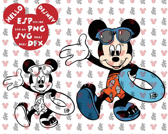 570x456 Disney Svg Mickey Mouse On The Beach Summer Clipart Disney