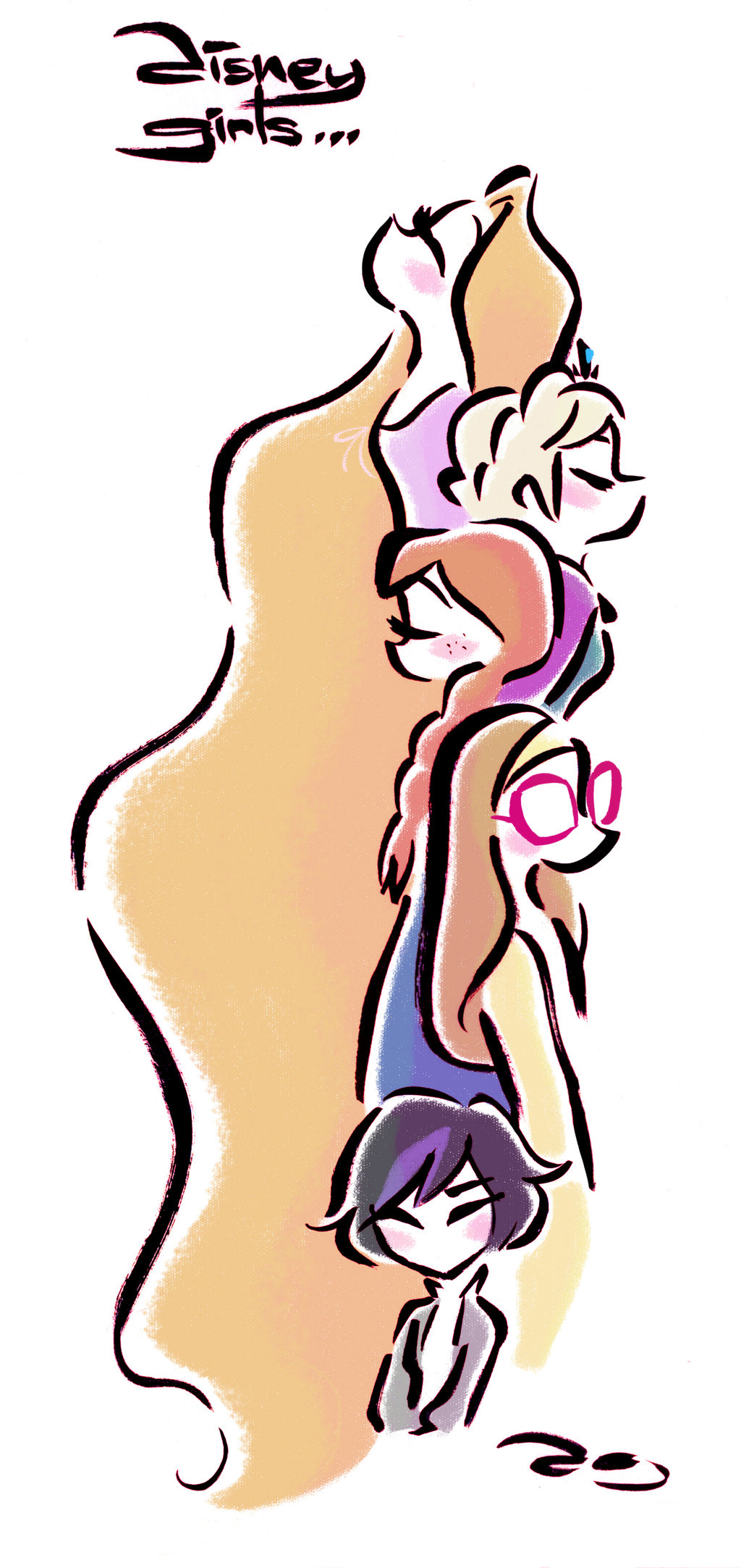 1024x2165 Rapunzel, Elsa, Anna, Honey Lemon And Go Go Tomago By Princekido