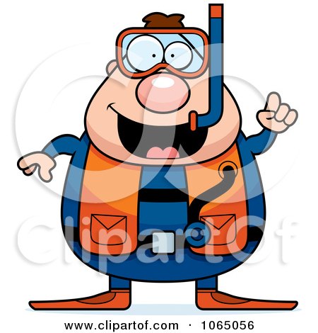 450x470 Clipart Chubby Male Scuba Diver
