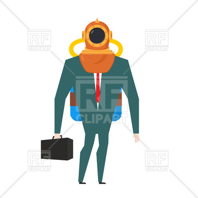 400x400 Businessman Is Diver Suit Royalty Free Vector Clip Art Image