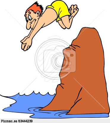 371x415 Cliff Diving Clipart