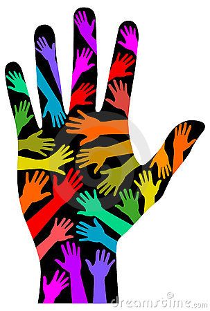 303x450 Lgbt Symbols Clip Art Illustration Of Multicolored Hands Against