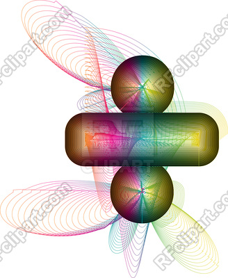 328x400 Abstract Colorful Font Division Sign Royalty Free Vector Clip Art