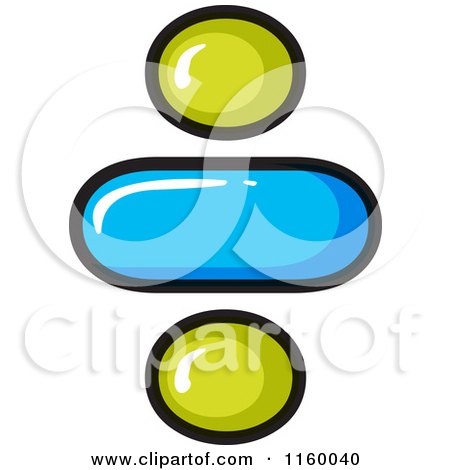 450x470 Cartoon Of A Green And Blue Obelus Division Symbol