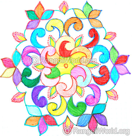 450x464 Diwali Kolam Designs 2014, 37 Colorful Kolam Collections