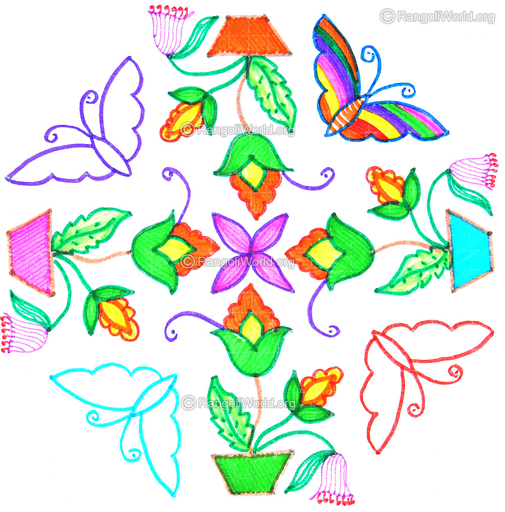 1000x1013 Flower Kolam Designs Gallery 10